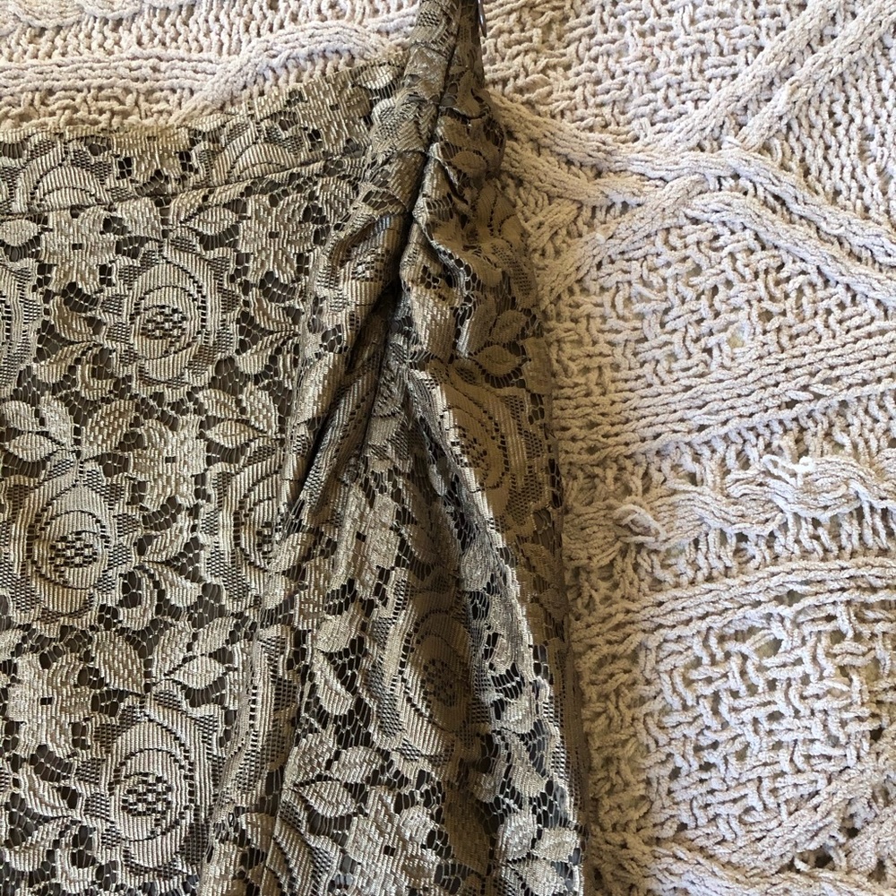 Reiss fawn color lace skirt